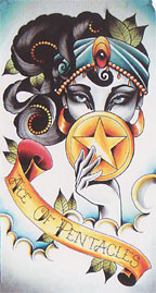 Eight Coins Tattoo Tarot Borderless Mini