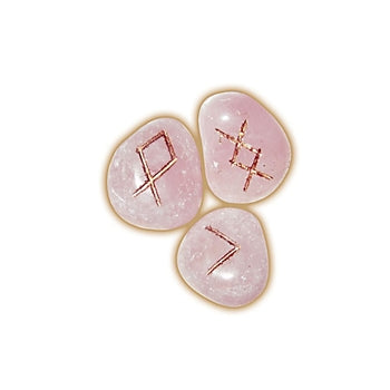 Rose Quartz Crystal Rune Set