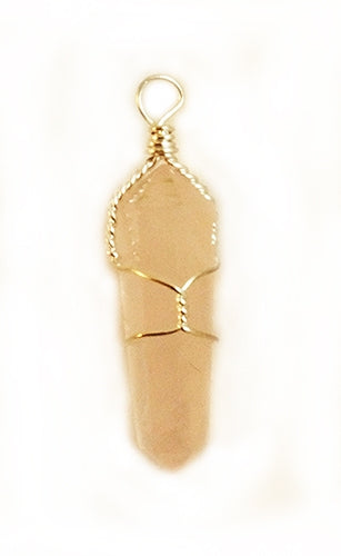 Wirewrapped Rose Quartz Stone Point Pendant