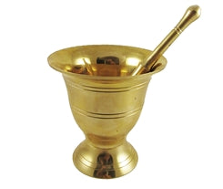 Brass Mortar and Pestle