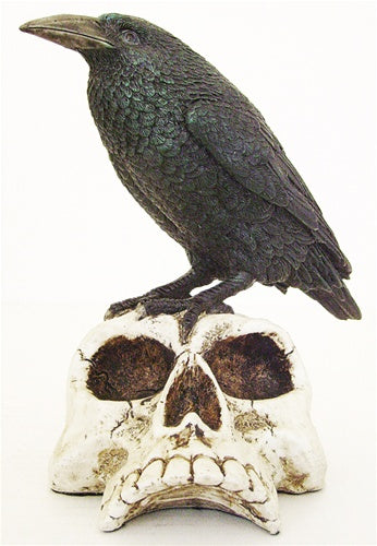 Raven On Skull Statue