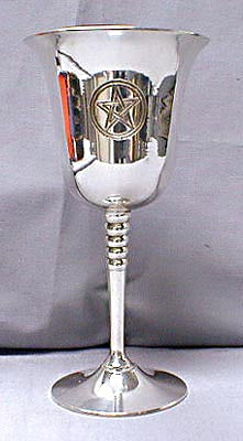 Silver Plated Knobbed Pentacle Chalice