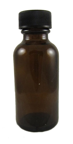 1/2 Oz. Glass Bottle W/ Cap, Amber
