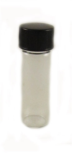 Glass Bottle with Cap, 1 Dram Clear